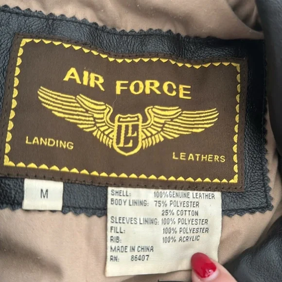 Genuine Leather Aviator Bomber Jacket - Picture 5 of 11